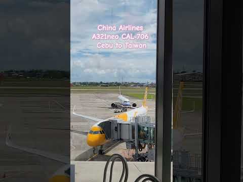 #chinaairlines #airbusa321neo CAL-706 #cebu to #taiwan #kuyabogpilotzn #pushback #tarmac #airplane