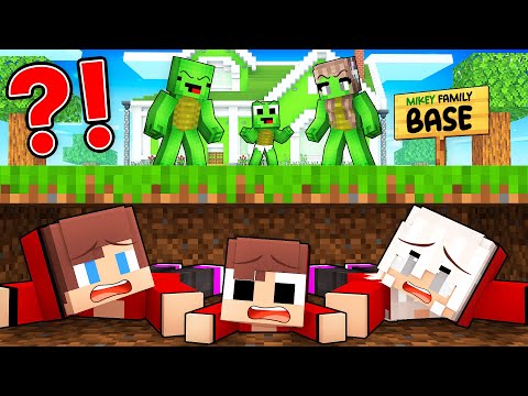 JJ Family Sneak into Mikey Family Base in Minecraft (Maizen)