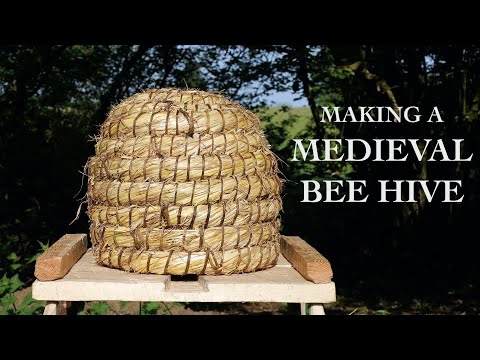 Making a Medieval Bee Hive out of Straw | Anglo-Saxon Skep Coiled Basket Weaving