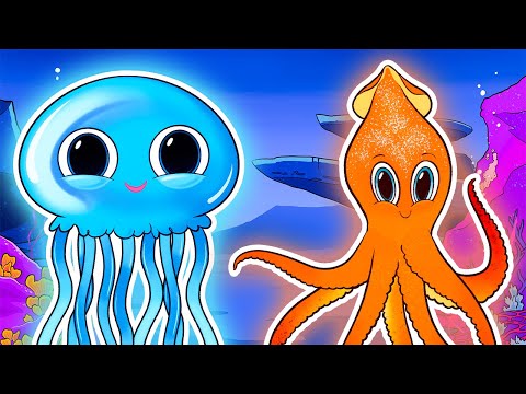 Glow in the Dark Animals for Toddlers! | Fish and Ocean Animal Sounds Song | Kids Learning Videos