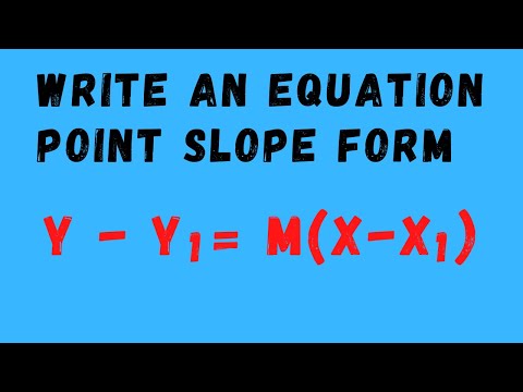 Write an Equation Point - Slope Form and Solve for  y