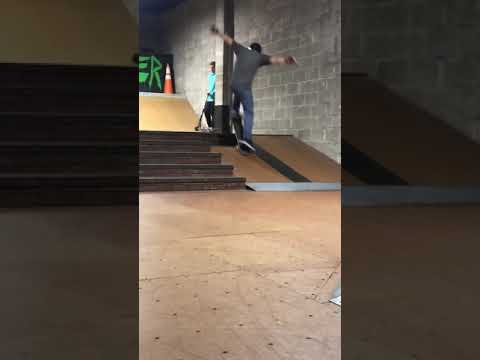 Kyle ollies up a stair