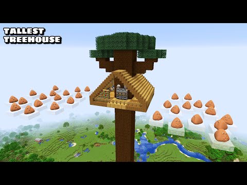 SURVIVAL TALLEST TREEHOUSE VS 100 BOU'S REVENGE PART 2 in Minecraft - Gameplay - Coffin Meme