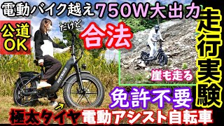 【合法】電動バイク越え大出力電動アシスト自転車　免許やナンバー不要　極太タイヤでオフロードもOK　750W出力で減衰調整サスや油圧ディスクブレーキも装備 普通にカッコイイheybike rangerS