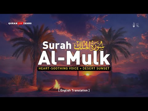 Surah Mulk سورة الملك | Heart soothing Voice in Beautiful Desert Sunset | Quran live 24Hrs