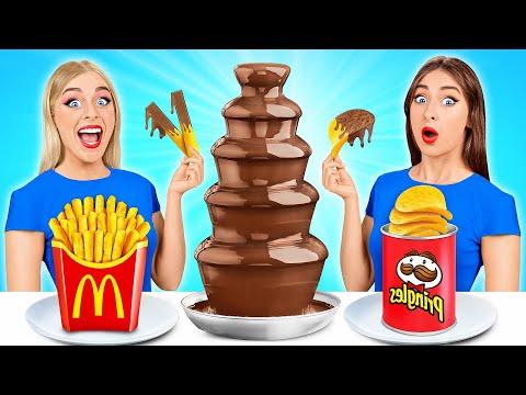 Chocolate Fountain Fondue Challenge | Delicious Kitchen Hacks by TeenDO Challenge