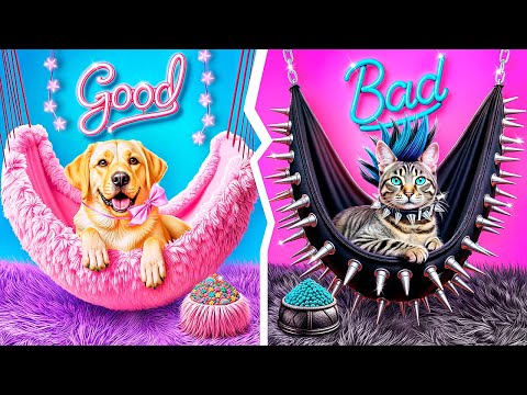 How to Build a Secret Room for Pets! Good Dog vs Bad Cat!