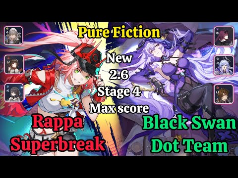 E0S0 Rappa Superbreak & E0S0 Black  Swan Dot Team New Pure Fiction stage 4 F2p clear / HSR