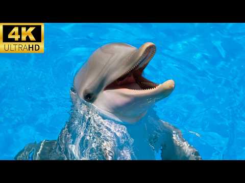 4K Relaxing Dolphin Video with Relaxing Music | Aquarium