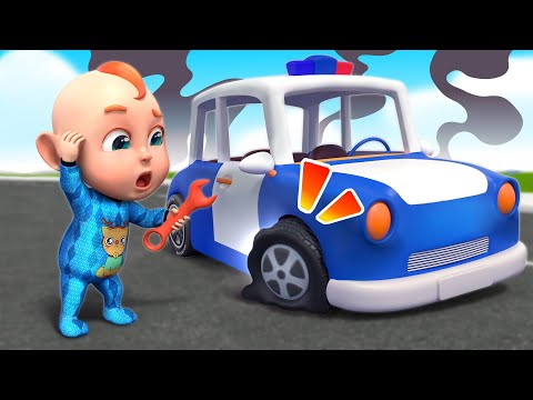 Let's Repair the Car Song | Where is My Wheels | Police Song | Rosoo Nursery Rhymes & Kids Songs