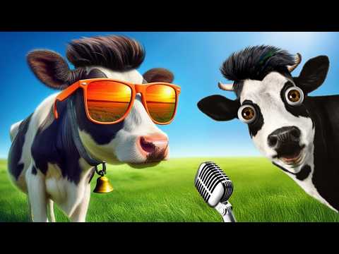 FUNNY COW DANCE × FUNKY HAIR | Cow Song & Cow Videos 2024 | Cow music | funny dancing cow | #cow