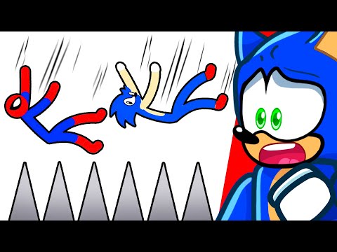 Sonic VS Spiderman 9,784,235% IMPOSSIBLE Obstacle Course