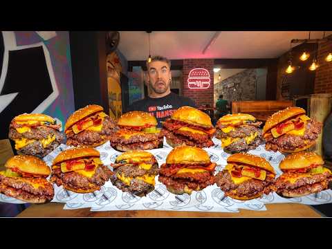 I ALMOST DIED TRYING TO GET A NEW BURGER CHALLENGE RECORD | Joel Hansen