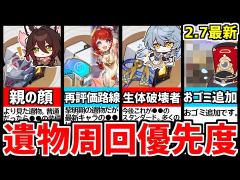 【崩壊スターレイル】2倍到来！2.7最新！●●は周るな！！遺物周回優先度と適正キャラを徹底解説！トンネルはどこ？どれを周る？【崩スタ/スタレ】