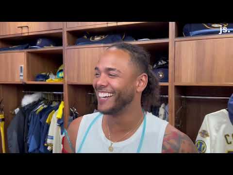 Brewers pitcher Freddy Peralta has fun discussing number of Latin players on team