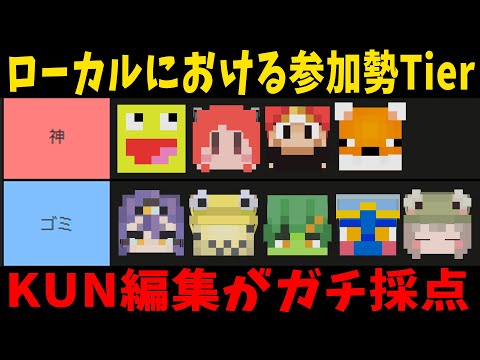 編集者から見たローカル企画の参加勢Tierを本人の前で発表してみた - マインクラフト【KUN】