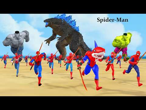 Siêu nhân nhện🔴Spider Man rescues Superheros Hulk spider from Captain America vs Venom vs Godzilla