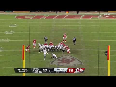 Daniel Carlson 58 Yard Field Goal Attempt (NO GOOD)