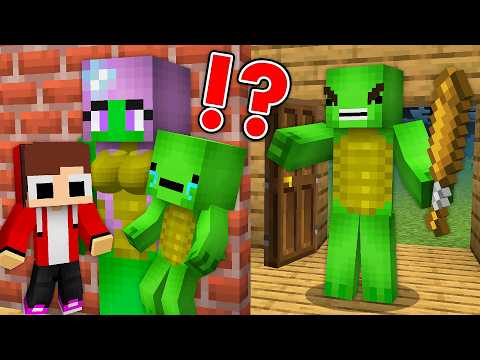 Mom HELPS Baby JJ and Mikey ESCAPE from an ANGRY DAD - Maizen Family Sad Story in Minecraft - Maizen