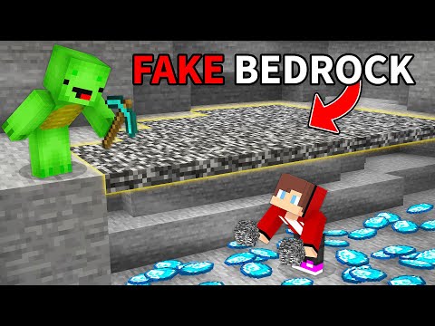 JJ Build Base Under FAKE BEDROCK to PRANK Mikey in Minecraft - Maizen