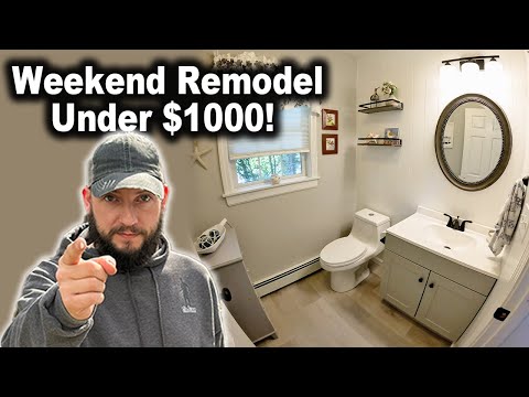 Half Bathroom Remodel Start to Finish in a Weekend!