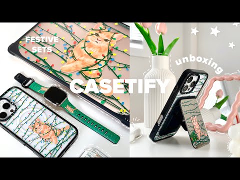 aesthetic unboxing 🎀🧸Casetify Holiday Gift Guide iPhone 16 Pro Max, Apple watch Macbook accesories 