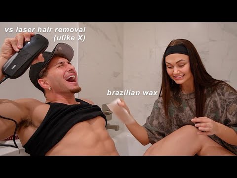 BRAZILIAN WAX PRANK ON HUSBAND VS. LASER HAIR REMOVAL AT HOME!!