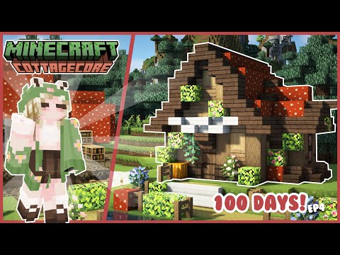 🍂 I built a Mushroom Storage Room & Got Enchanted in my 100 Days of Cottagecore Minecraft World!🍄