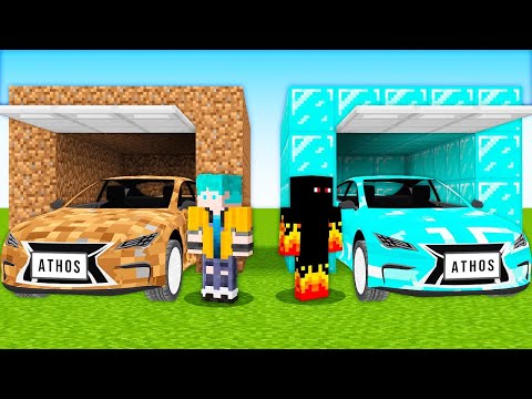 DIAMOND GARAGE vs DIRT GARAGE in MINECRAFT