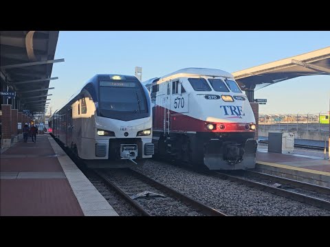 Texrail passing TRE 570 Fort Worth Central Station 12-14-24