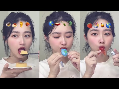 ASMR Emoji Food Challenge Mukbang Eating Sounds