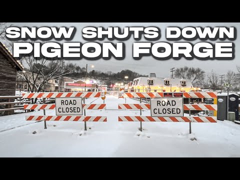 PIGEON FORGE, TN: SNOW, SLEET, ICE Shut Down Everything In PIGEON FORGE, TENNESSEE (1/10/2025)