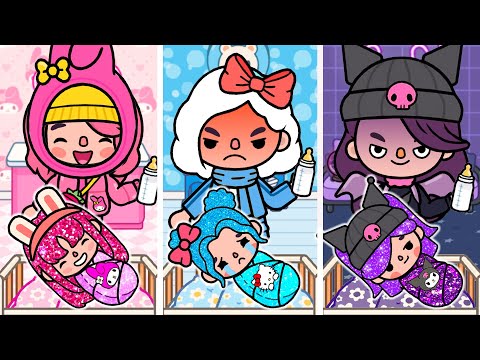 Kuromi, My Melody, Hello Kitty Stories Compilation 💜💗🤍  Toca life story | Toca Boca