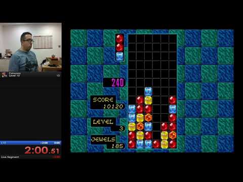 Columns on Sega Megadrive in 5 minutes 7 seconds (race to level 10 - Novice)