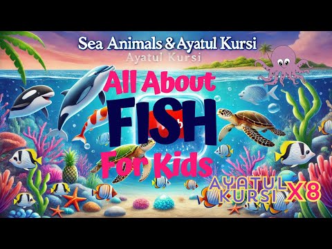 🐠🌊 Sea Animals + Ayatul Kursi Recitation (8x) | Peaceful Islamic Learning for Kids 🕋✨