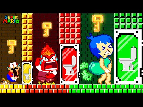 Can Mario and Team INSIDE OUT Characters overcome The Toilet Door Challenge? | Game Animation