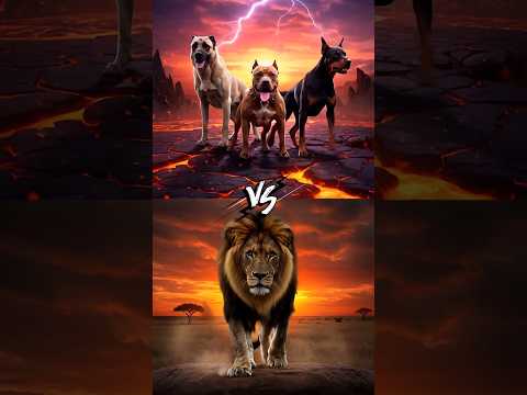 Team of Kangal, Pitbull and Doberman vs Lion vs (Tiger, Jaguar, Bear, Wolf, Hyena, Crocodile) Battle