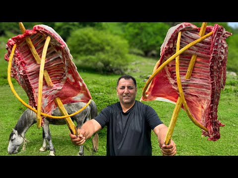 I Cooked Juicy Lamb Ribs! Wilderness Chef in The Mountains