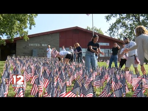 United Way of Broome County prepares for 9/11 with flag display