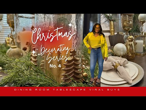 Dining Room Tablescape: Decorate with me for Christmas Series Video 4