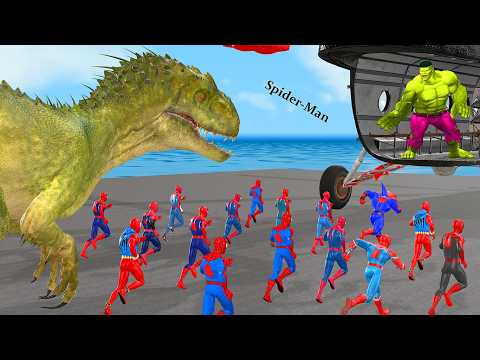 Siêu nhân nhện🔴Best Spider Man Rescue Scarlet Spider From Squid Game 2 vs Hulk vs Dinosaur T-rex