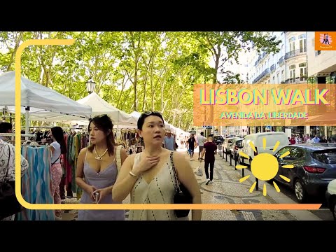 Lisbon Sunny Walk | Avenida da Liberdade | LISBOA 2024 | HereWeGoWalks HD