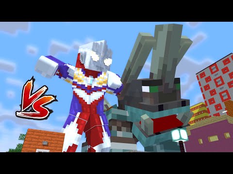 Ultraman Tiga VS Ravager Kaiju | Minecraft  Animation