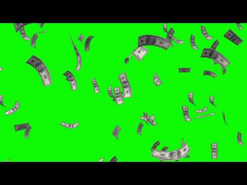 Dollars Money Falling Free Background Animation Loop footage Green screen Motion Graphic Video VFX