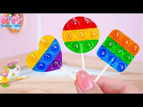 Tasty POP IT Jelly Fun💘How To Make Miniature Rainbow Jelly Sticks Decorating🌈Pipi Yummy Cake