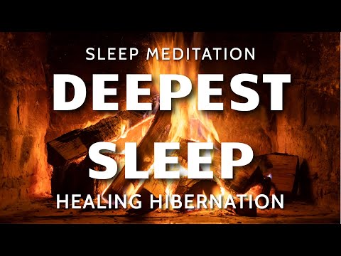 Deepest Sleep Meditation Healing Fireside Hibernation - Crackling Fire Sounds, Deep Sleep Hypnosis