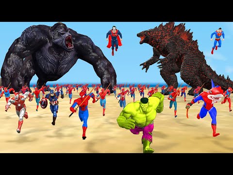 Siêu nhân nhện🔴Spider Man Rescue Superhero Captain America from Venom vs Superman vs hulk & Godzilla