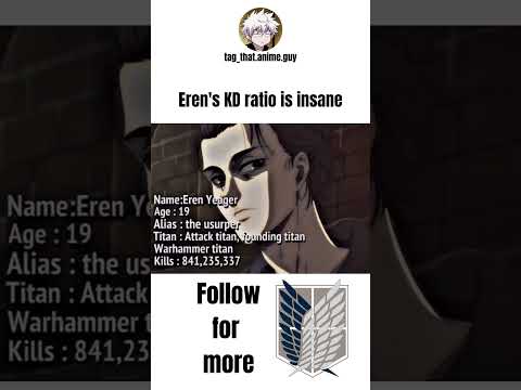 erens k/d ratio #anime #meme #memes #memesdaily #animememes #onepiece #attackontitan #aot #eren