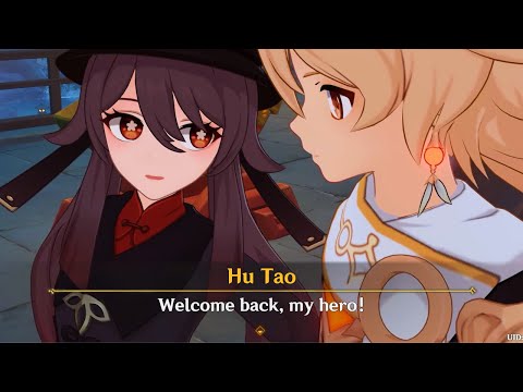 Hu Tao surprises Aether with a 𝐰𝐚𝐫𝐦 thank you.. | Lantern Rite 5.3 Cutscene