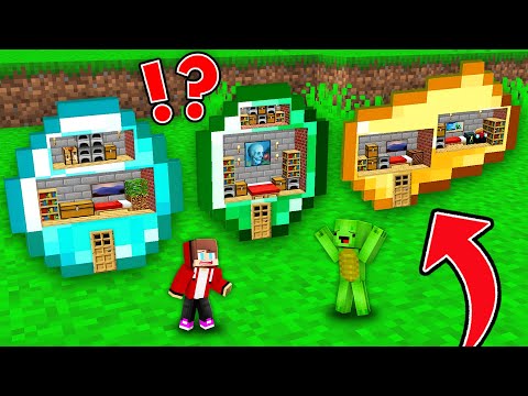 How JJ and Mikey Found SECRET HOUSE inside DIAMOND, GOLD and EMERALD in Minecraft Maizen!